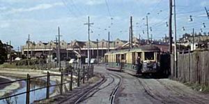 Departing Rozelle Tram Depot in 1955
