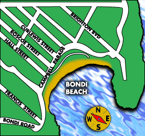 Map of Bondi Beach