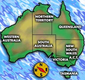 Simple Map of Australia